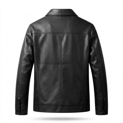 Gentleman Code - Eewer | Gerade Geschnittene Gekörnte Lederjacke Herren