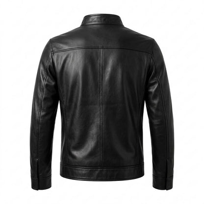 Gentleman Code - Cahun | Tailliert Asymmetrisch Lederjacke Herren