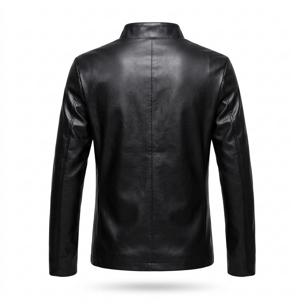 Gentleman Code - Cubor | Tailliert Hochgeschlossen Lederjacke Herren