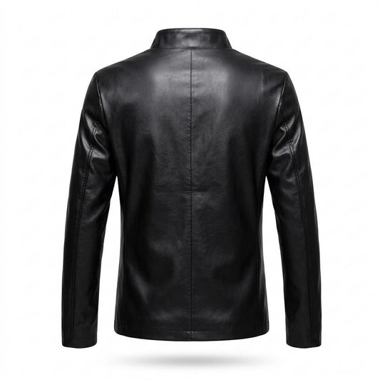 Gentleman Code - Cubor | Tailliert Hochgeschlossen Lederjacke Herren