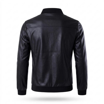 Gentleman Code - Zesev | Glatte Gefütterte Lederjacke Herren