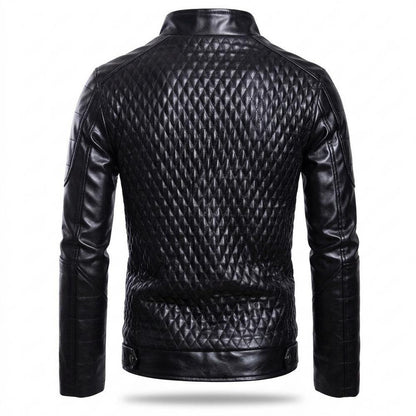 Gentleman Code - Sagam | Gesteppt Tailliert Lederjacke Herren