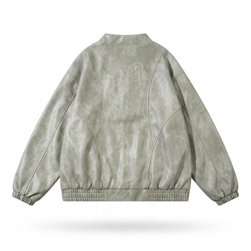 Gentleman Code - Detor | Gewaschene Weit Geschnittene Lederjacke Unisex