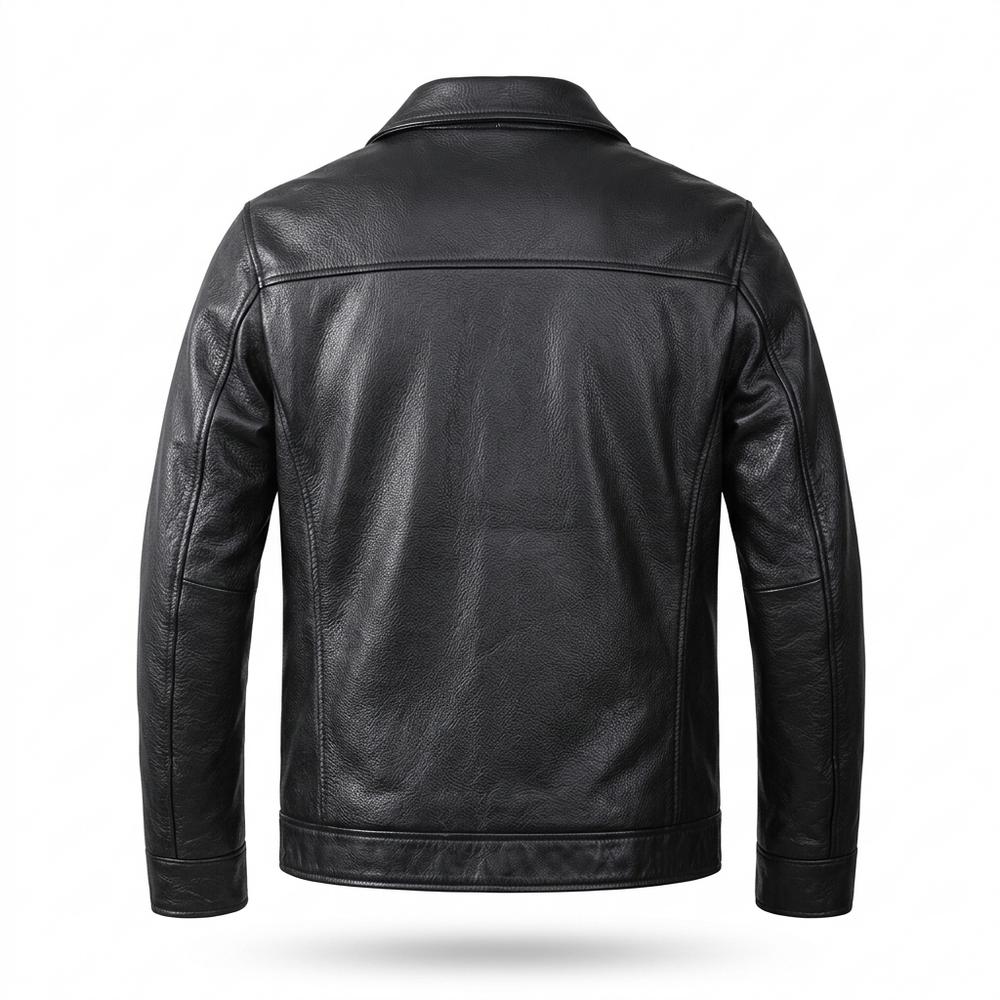 Gentleman Code - Zesil | Genarbte Gefütterte Lederjacke Herren