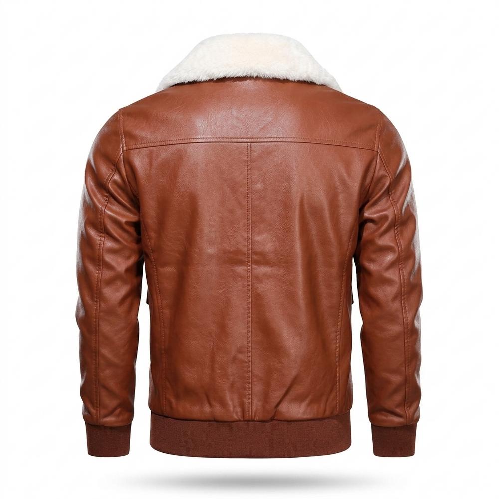 Gentleman Code - Nivat | Gefütterte Fellbesetzte Lederjacke Herren