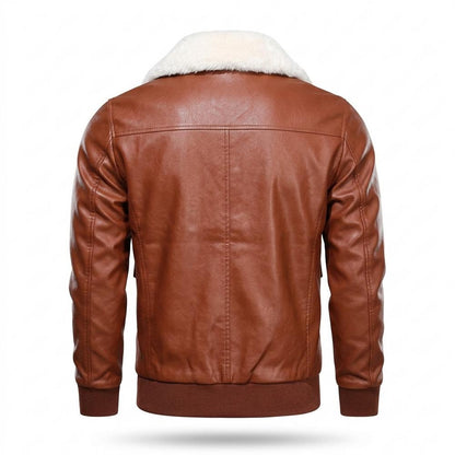 Gentleman Code - Nivat | Gefütterte Fellbesetzte Lederjacke Herren