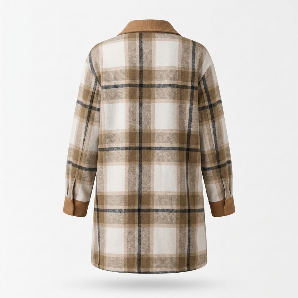 Gentleman Code - Kilor | Karierter Langgeschnittener Mantel Damen