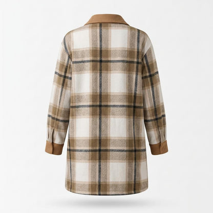 Gentleman Code - Kilor | Karierter Langgeschnittener Mantel Damen