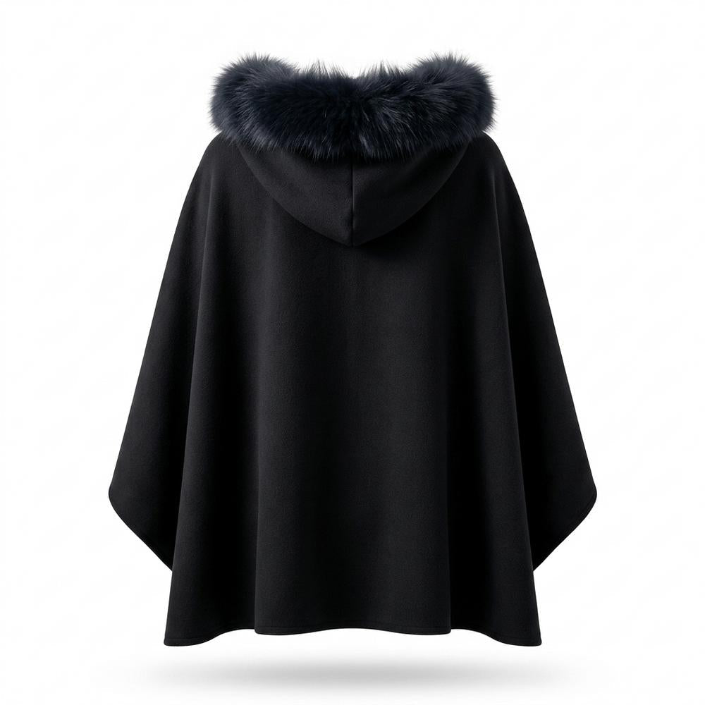 Gentleman Code - Aikak | Ponchoartige Fellbesetzte Jacke Damen