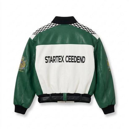 Gentleman Code - Momas | Zweifarbig Weit Lederjacke Unisex