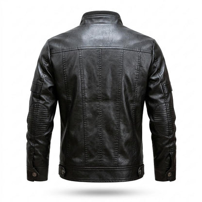 Gentleman Code - Suwan | Gefüttert Strukturiert Lederjacke Herren