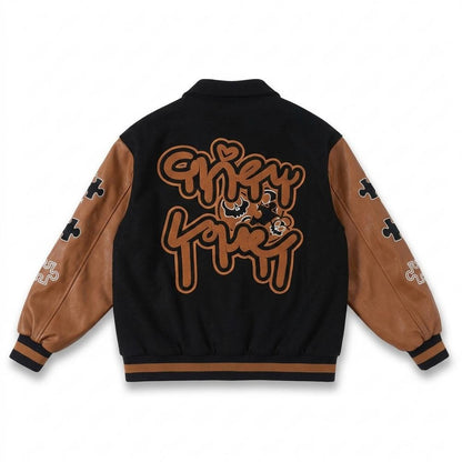 Gentleman Code - Earem | Bestickt Geknöpft Lederjacke Unisex