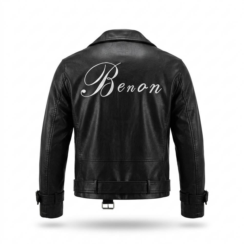 Gentleman Code - Kuzev | Gegürtelt Genarbt Lederjacke Herren