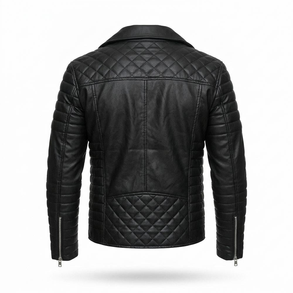 Gentleman Code - Yerek | Gesteppt Asymmetrisch Lederjacke Herren