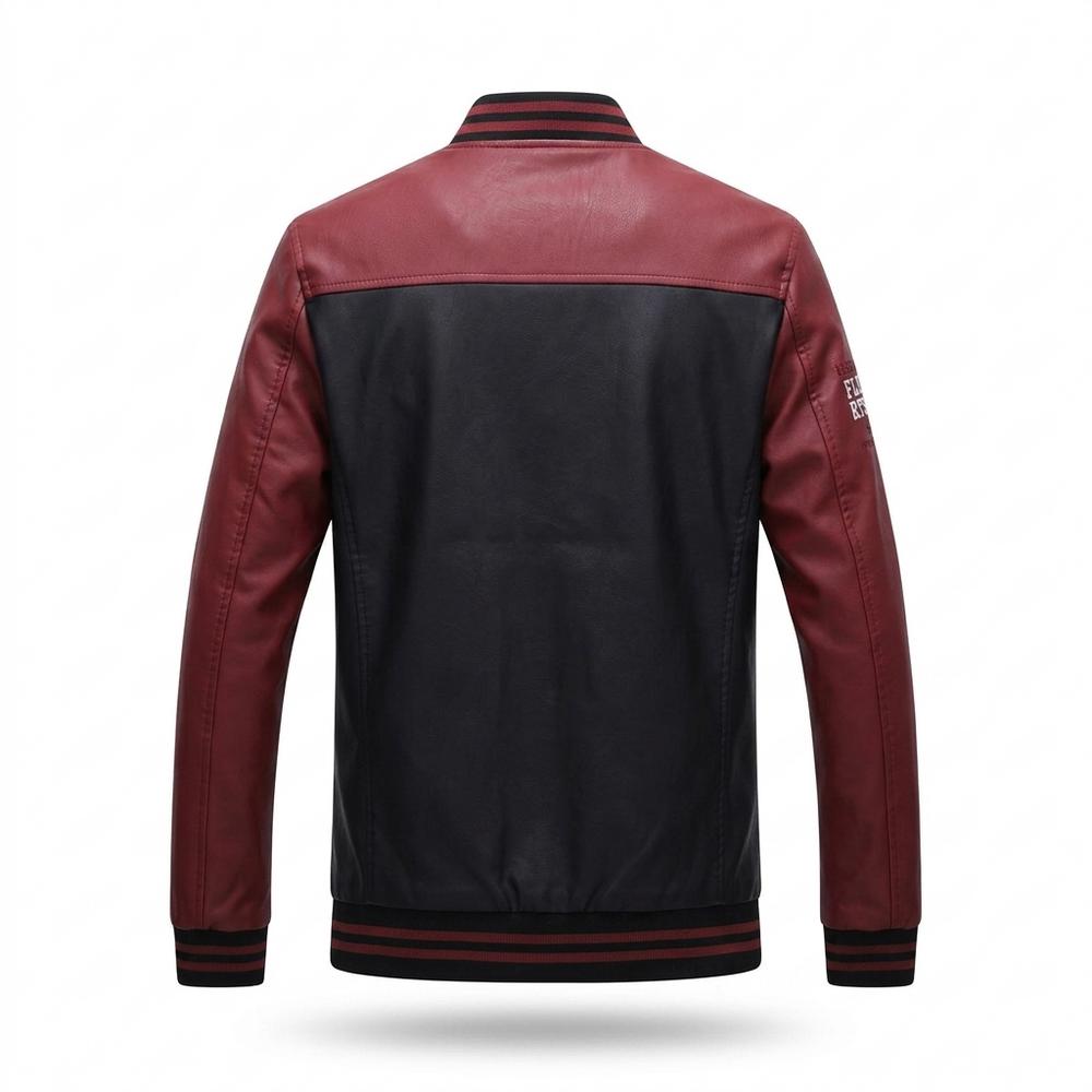Gentleman Code - Norav | Zweifarbige Gerippte Lederjacke Herren