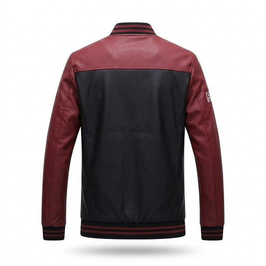 Nobleman Code - Norav | Zweifarbige Gerippte Lederjacke Herren