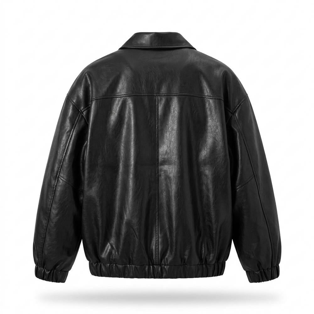 Gentleman Code - Aekiv | Weite Geknöpfte Lederjacke Unisex