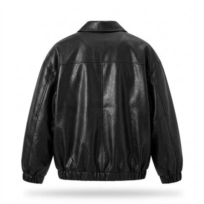 Gentleman Code - Aekiv | Weite Geknöpfte Lederjacke Unisex