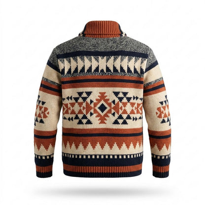 Gentleman Code - Yuhik | Gemusterte Grobstrick Strickjacke Herren