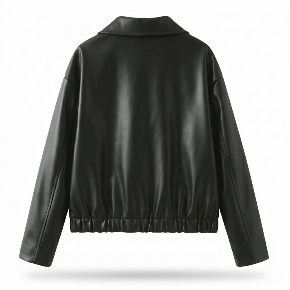 Nobleman Code - Zaras | Gekragt Glatt Lederjacke Unisex