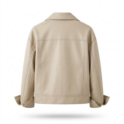 Gentleman Code - Saram | Geglättet Kontrastgesteppt Lederjacke Unisex