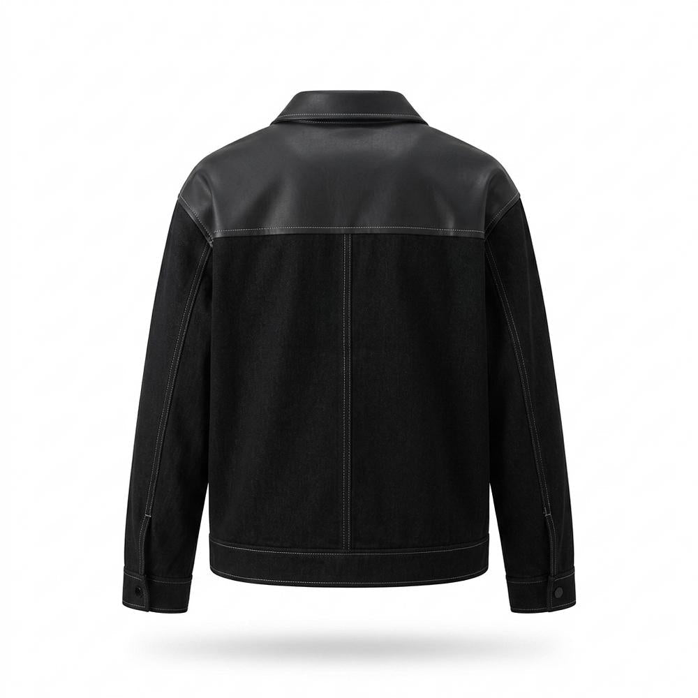 Gentleman Code - Sever | Kontrastgesteppte Material-Mix Jacke Herren