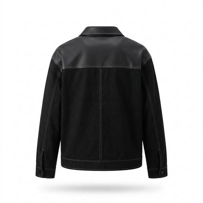 Gentleman Code - Sever | Kontrastgesteppte Material-Mix Jacke Herren