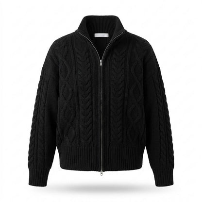 Nobleman Code - Lunot | Hochgeschlossene Strukturierte Strickjacke Damen