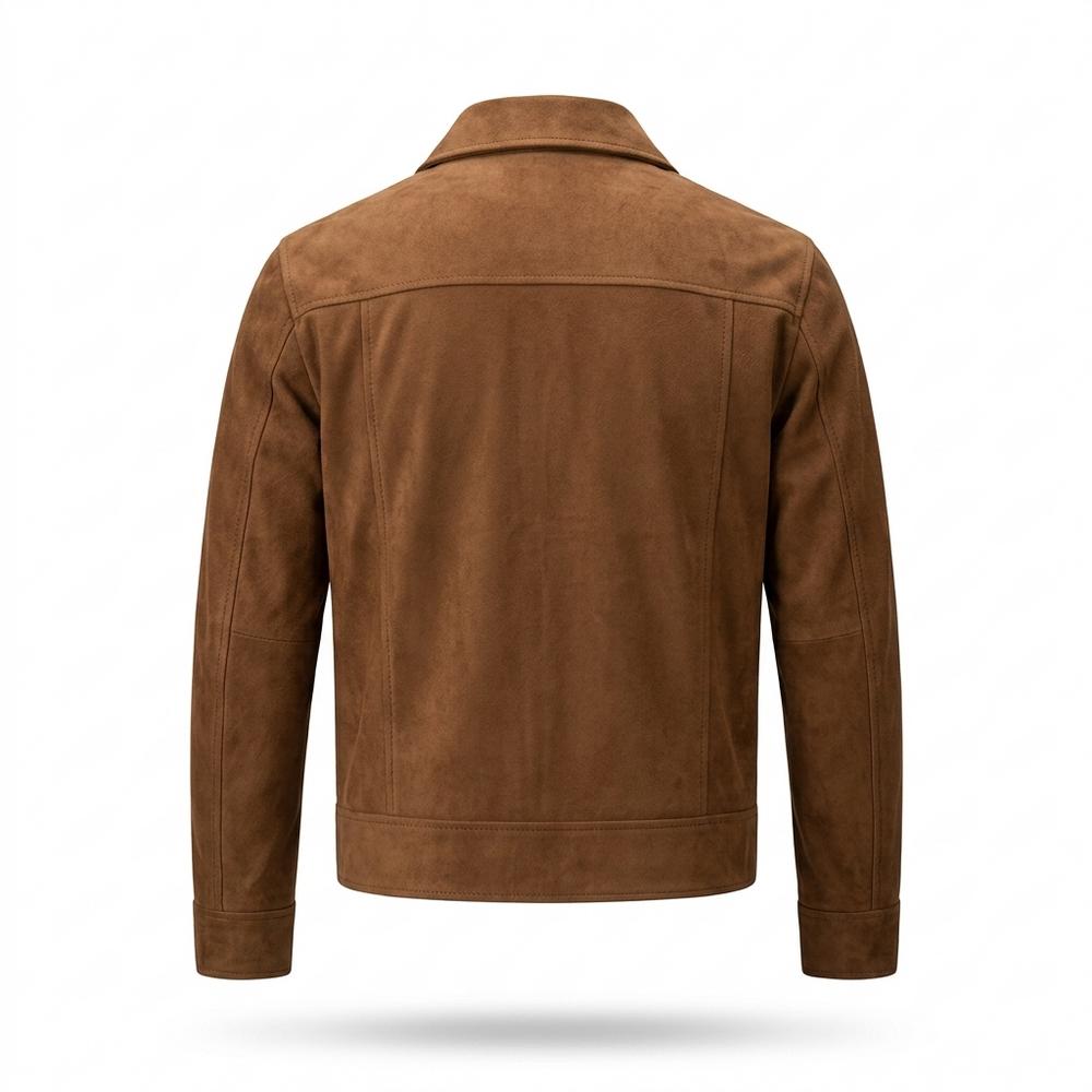 Gentleman Code - Lakam | Taillenlange Veloursartige Wildleder-Jacke Herren