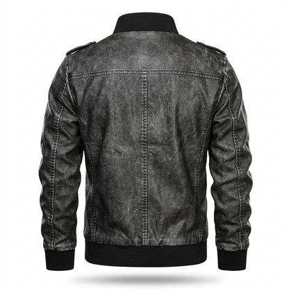 Gentleman Code - Dabik | Gewaschen Strukturiert Lederjacke Herren