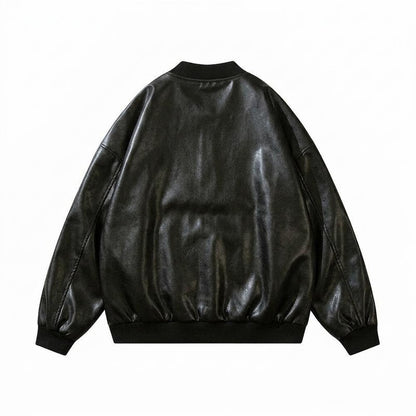 Gentleman Code - Liles | Bestickt Geknöpft Lederjacke Unisex