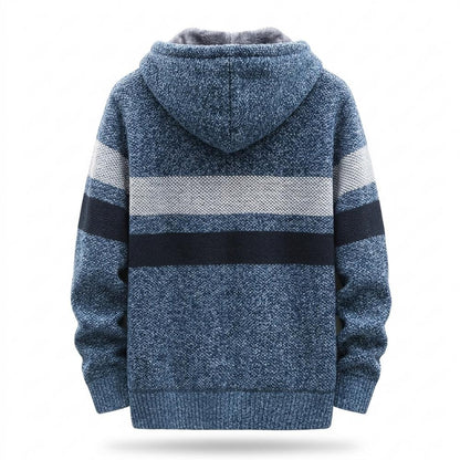 Gentleman Code - Cukiv | Gefüttert Gestreift Strickjacke Herren