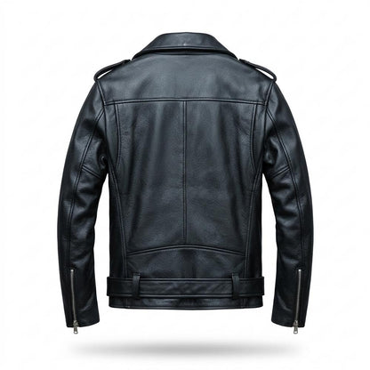 Gentleman Code - Sadan | Asymmetrische Gegürtete Lederjacke Unisex