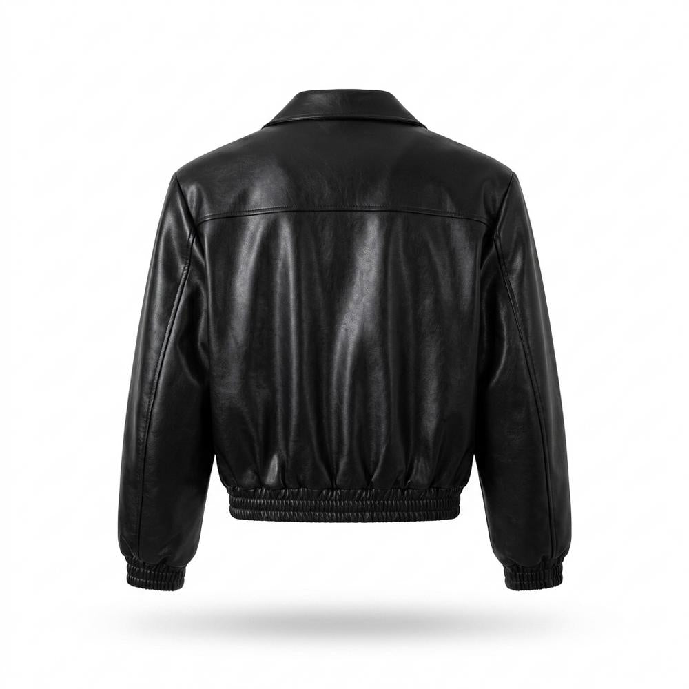 Gentleman Code - Nudam | Kurz Geschnitten Strukturiert Lederjacke Unisex