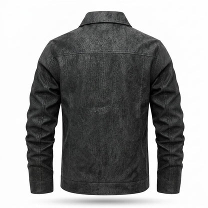 Nobleman Code - Koler | Strukturiert Geknöpft Lederjacke Herren