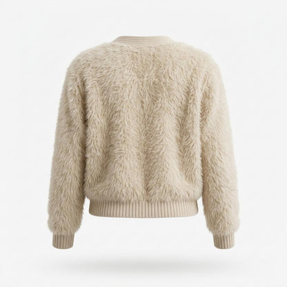 Gentleman Code - Ailur | Flauschiger Kurzgeschnittener Cardigan Damen