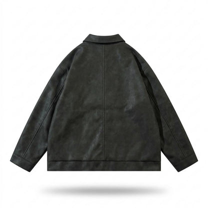 Gentleman Code - Linus | Bestickte Strukturierte Lederjacke Unisex