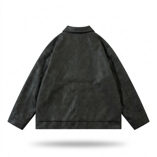 Nobleman Code - Linus | Bestickte Strukturierte Lederjacke Unisex