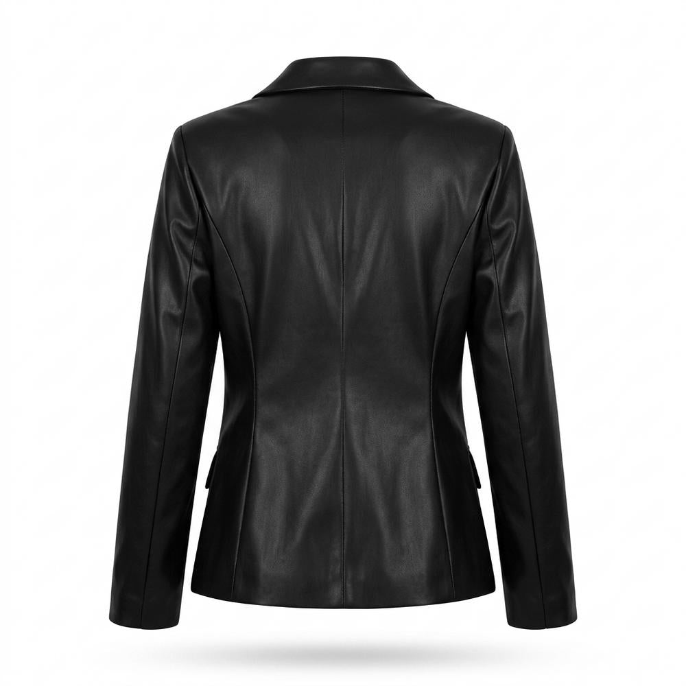 Nobleman Code - Ditem | Zweireihig Tailliert Lederjacke Damen