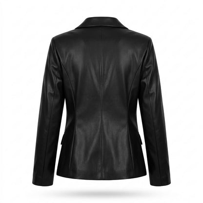 Nobleman Code - Ditem | Zweireihig Tailliert Lederjacke Damen