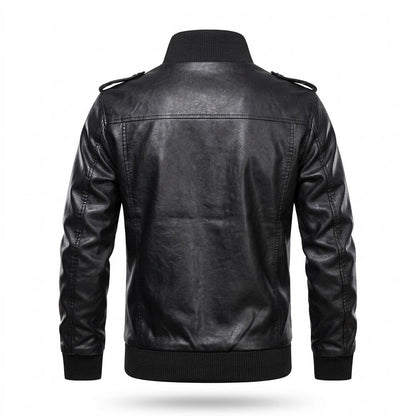 Gentleman Code - Sikum | Gefüttert Tailliert Lederjacke Herren