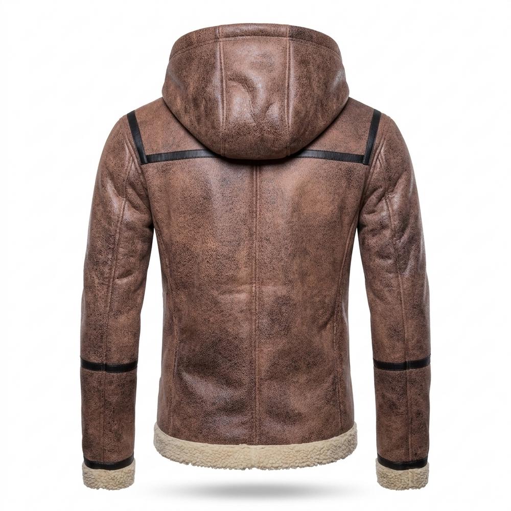 Gentleman Code - Mater | Gefüttert Strukturiert Lederjacke Herren