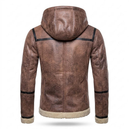 Gentleman Code - Mater | Gefüttert Strukturiert Lederjacke Herren