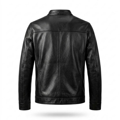 Gentleman Code - Vibar | Gekörnte Gefütterte Lederjacke Herren