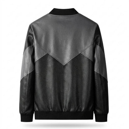 Gentleman Code - Nirak | Zweifarbige Strukturierte Lederjacke Herren