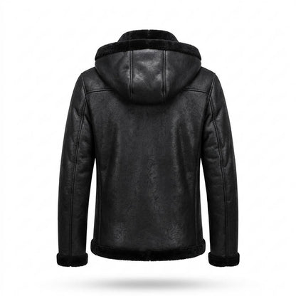 Gentleman Code - Sozur | Gefütterte Texturierte Lederjacke Herren