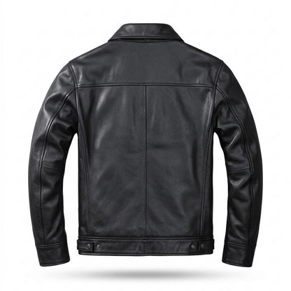 Gentleman Code - Aovur | Reißverschluss Gefütterte Lederjacke Herren