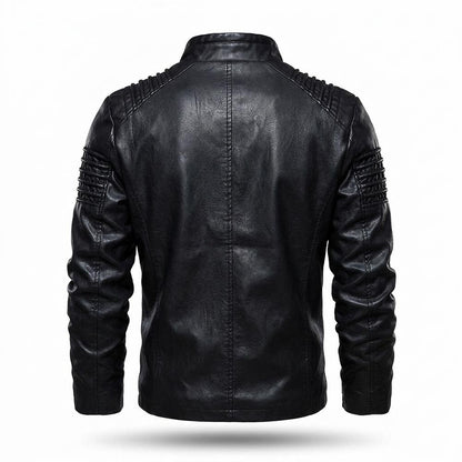 Gentleman Code - Mezad | Gefüttert Strukturiert Lederjacke Herren