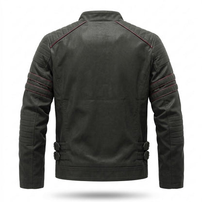 Gentleman Code - Ranal | Gesteppte Paspelierte Lederjacke Herren