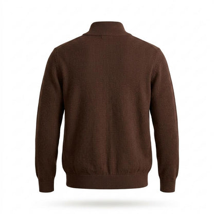 Gentleman Code - Cohek | Strukturiert Hochgeschlossen Strickjacke Herren